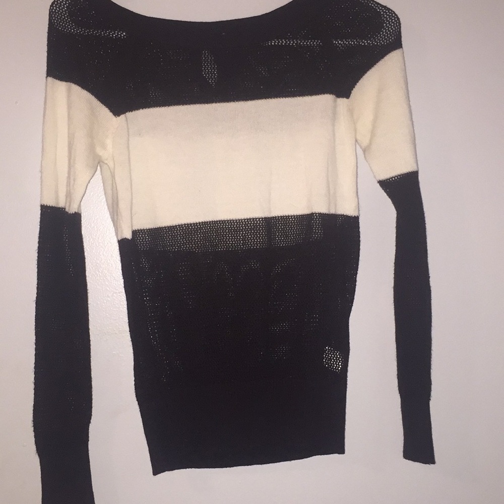 Black and white knitted sweater